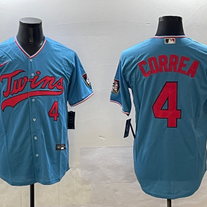 MLB Minnesota Twins #4 Correa Blue Game Nike Jersey