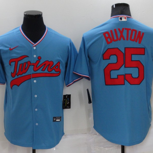MLB Minnesota Twins #25 Buxton Blue Game Nike Jersey