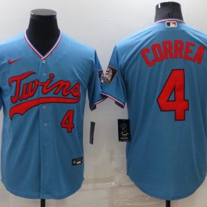 MLB Minnesota Twins #4 Correa Blue Game Nike Jersey