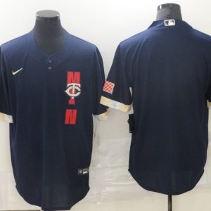 MLB Minnesota Twins Blank 2021 Navy Blue All-Star Jersey