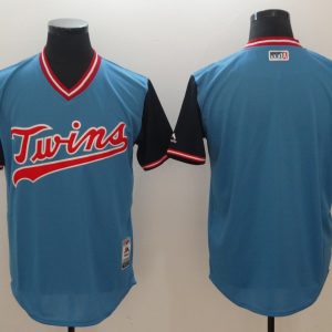 Men's Minnesota Twins Mejestic Blue 2018 Players' Weekend Flex Base Bank Jersey