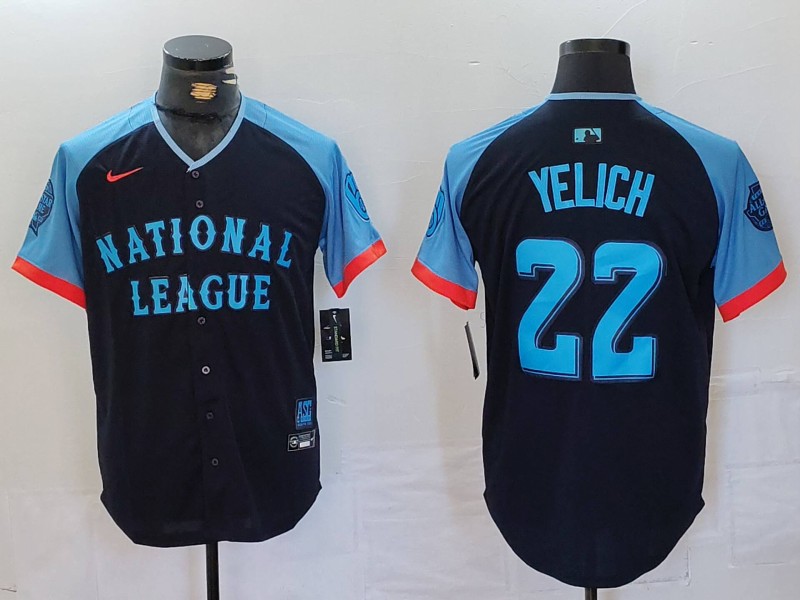MLB Milwaukee Brewers #22 Christian Yelich 2024 All-Star Stitched Jersey