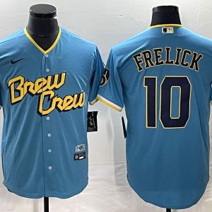 MLB Milwaukee Brewers #10 Sal Frelick 2022 Powder Blue City Connect Jersey
