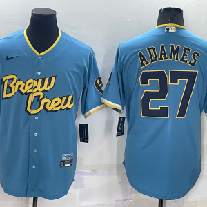 MLB Milwaukee Brewers #27 Adames 2022 Powder Blue City Connect Jersey