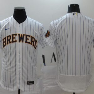 MLB Milwaukee Brewers Blank White Flex Base Elite Jersey