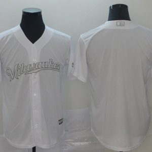 MLB Brewers Blank White 2019 Players' Weekend Player Men Jersey