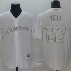 MLB Brewers #22 Christian Yelich Yeli White 2019 Players Weekend Player Men Jersey