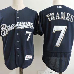 MLB Milwaukee Brewers #7 Thames D.Blue Elite Jersey