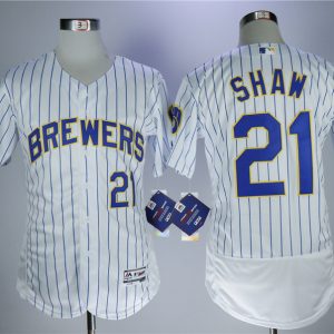MLB Milwaukee Brewers #21 Shaw White Elite Jersey