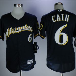 MLB Milwaukee Brewers #6 Cain Blue Elite Jersey