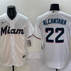 MLB Miami Marlins #22 Alcantara White Game Nike Jersey