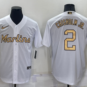 MLB Miami Marlins #2 Jazz Chisholm Jr. Charcoal 2022 All-Star Jersey