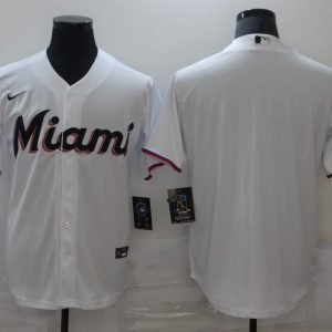MLB Miami Marlins Blank White Game Nike Jersey