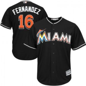 MLB Marlins 16 Jose Fernandez Black Alternate Men Jersey