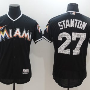 MLB Miami Marlins #27 Stanton Black Spring Training Jersey