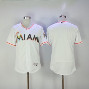 MLB Miami Marlins Blank White Elite Majestics Jersey