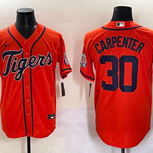 Men's Detroit Tigers #30 Kerry Carpenter Orange Stitched Baseball Jersey