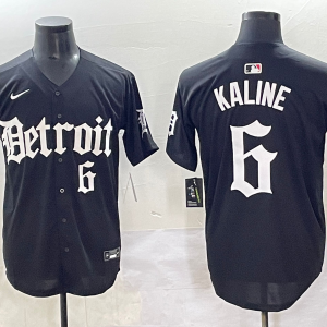 Men's Detroit Tigers #6 Al Kaline Black 'Motor Gothic Edition' Vapor Premier Limited Jersey