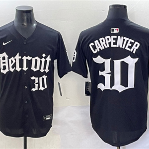 Men's Detroit Tigers #30 Kerry Carpenter Black 'Motor Gothic Edition' Vapor Premier Limited Jersey