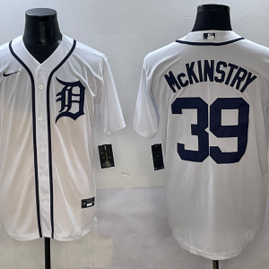 Men's Detroit Tigers #39 McKinstry White Stitched Baseball Jersey