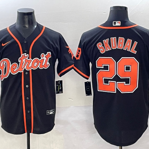 Men's Detroit Tigers #29 Tarik Skubal  Black Game Nike Jersey
