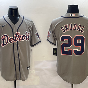 Men's Detroit Tigers #29 Tarik Skubal Grey Nike Game Stitched Jersey
