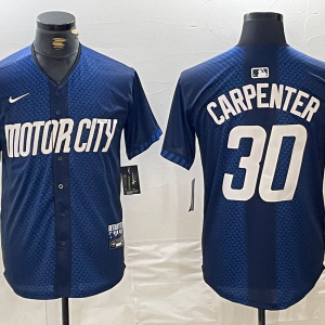 Men's Detroit Tigers #30 Kerry Carpenter 2024 Navy City Connect Cool Base Limited Jersey