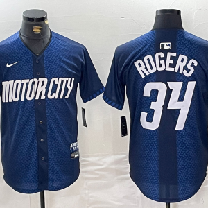 Men's Detroit Tigers #34 Jake Rogers 2024 Navy City Connect Cool Base Limited Jersey