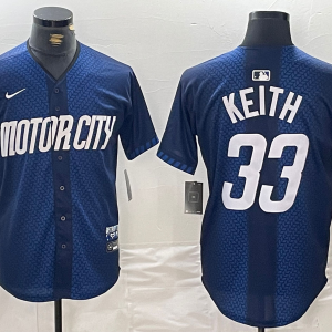 Men's Detroit Tigers #33 Colt Keith 2024 Navy City Connect Cool Base Limited Stitched Jersey