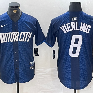 Men's Detroit Tigers #8 Matt Vierling 2024 Navy City Connect Jersey