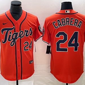 MLB Detroit Tigers #24 Miguel Cabrera Orange Game Nike Jersey