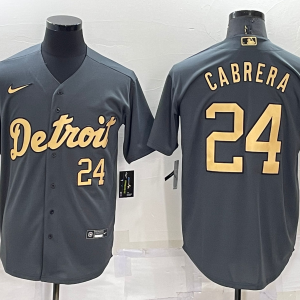 MLB Detroit Tigers #24 Miguel Cabrera Charcoal 2022 All-Star Jersey