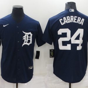 MLB Detroit Tigers #24 Cabrera Navy Blue Game Nike Jersey