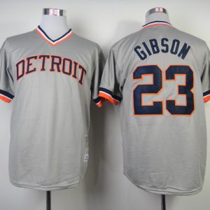 MLB Jerseys Detroit Tigers #23 Gibson Grey 1984 Throwback Jersey
