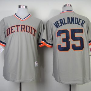 MLB Jerseys Detroit Tigers #35 Verlander Grey 1984 Throwback Jersey