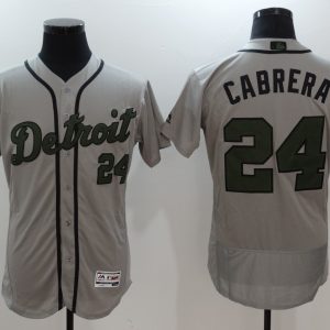 MLB Detroit Tigers #24 Cabrera Grey Memorial Day Jersey