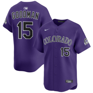 Men's Colorado Rockies #15 Hunter Goodman Purple Home Baseball Jersey