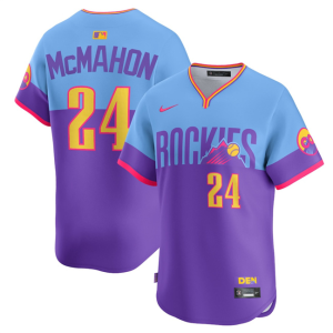 Men's Colorado Rockies #24 Ryan McMahon Purple/Light Blue 2025 City Connect Limited Jersey