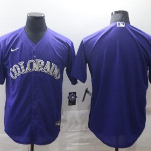 MLB Colorado Rockies Blank Purple Nike Game Jersey