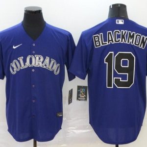 MLB Colorado Rockies #19 Blackmon Purple Nike Game Jersey