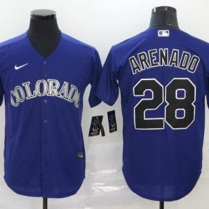 MLB Colorado Rockies #28 Arenado Purple  Nike Game Jersey