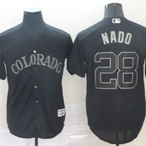 MLB Rockies #28 Nolan Arenado Nado Black 2019 Players' Weekend Player Men Jersey