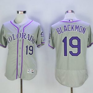 Rockies #19 Charlie Blackmon Grey Flexbase Authentic Collection Stitched MLB Jersey