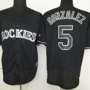 Rockies #5 Gonzalez Black Fashion MLB Jersey