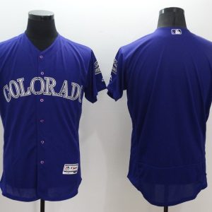 Majestics MLB Colorado Rockies Blank Purple Jersey