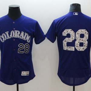 MLB Colorado Rockies #28 Nado Purple Spring Training Jersey