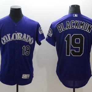 MLB Colorado Rockies #19 Blackmon Purple Elite Jersey