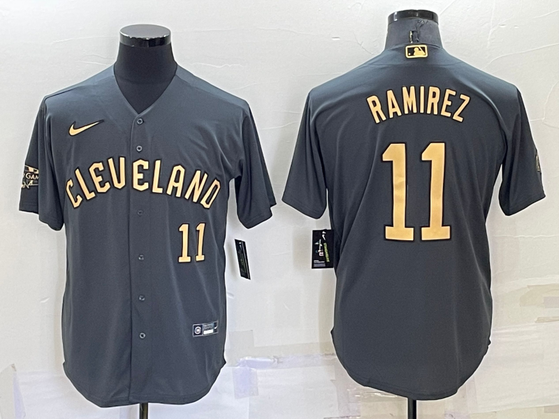 MLB Cleveland Guardians #11 Jos?? Ram??rez Charcoal 2022 All-Star Jersey