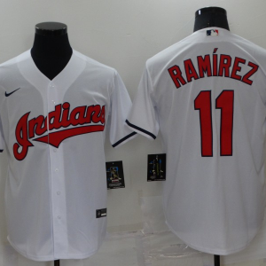 MLB Cleveland Indians  #11Jos?? Ram??rez White Game Nike Jersey