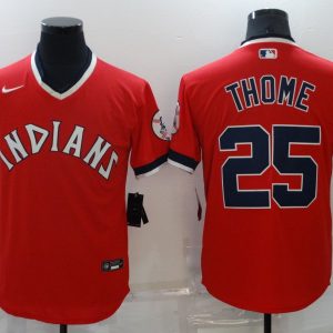 MLB Cleveland Indians #12 Jim Thome Red Throwback Jersey